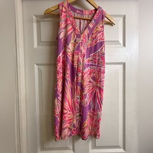 Lilly Pulitzer Pink and Purple Floral Midi Dress